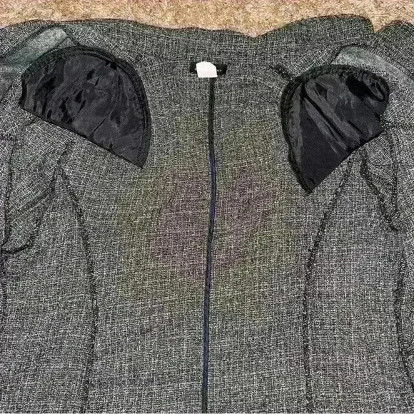 Courtenay Black & White Textured Button-Up Blazer, Size 16W - Picture 7 of 8